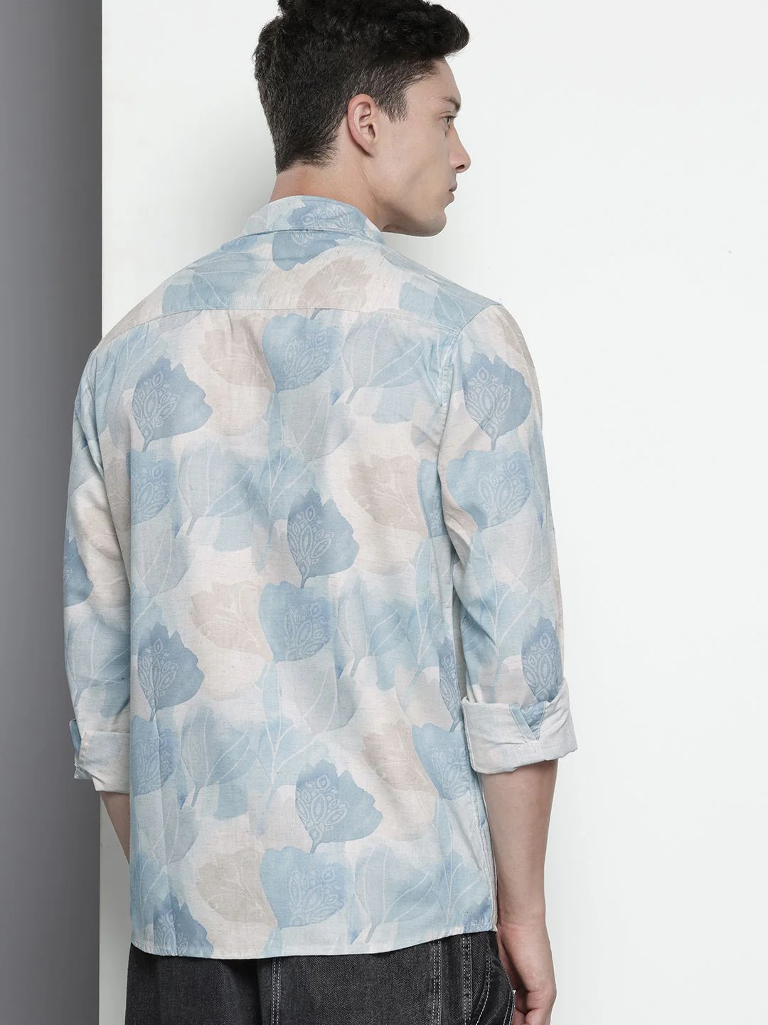 Men's Natural Regular Fit Floral Print Resort Wear Shirt - Image 3