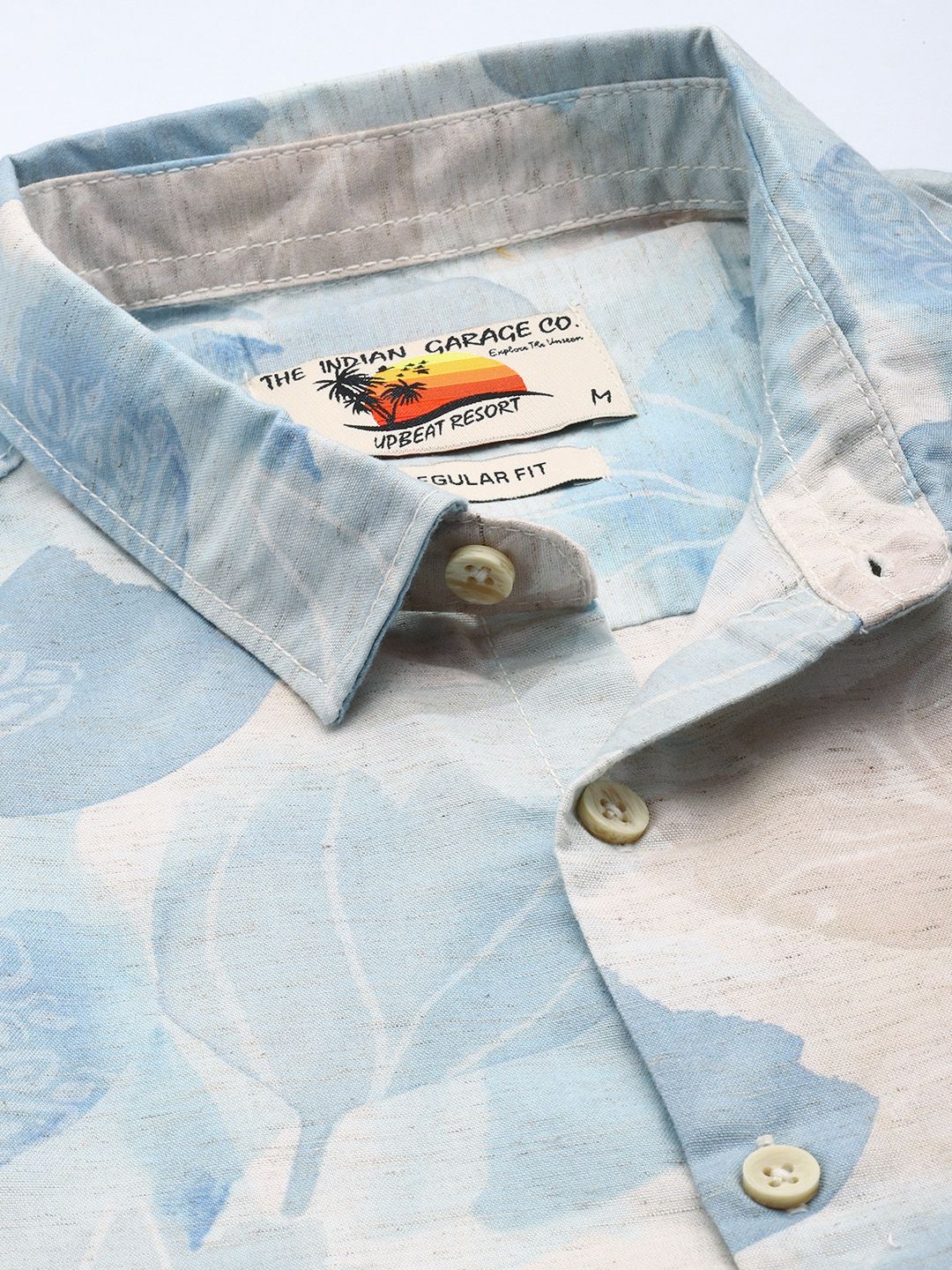 Men's Natural Regular Fit Floral Print Resort Wear Shirt - Image 6