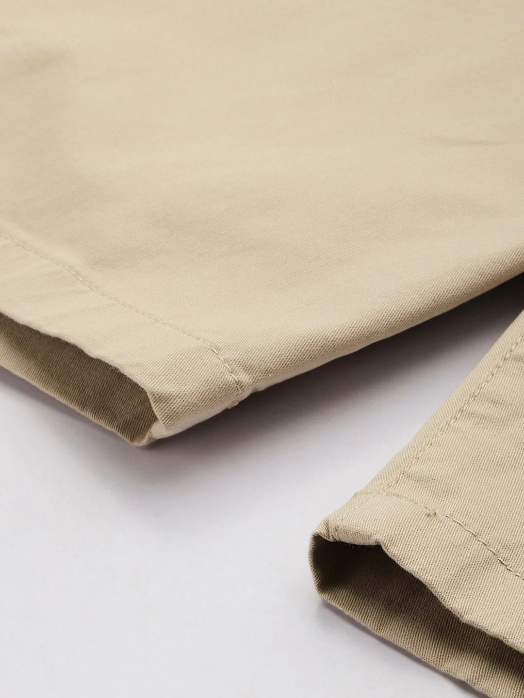 Men's Beige Regular Fit Solid Casual Shorts - Image 6