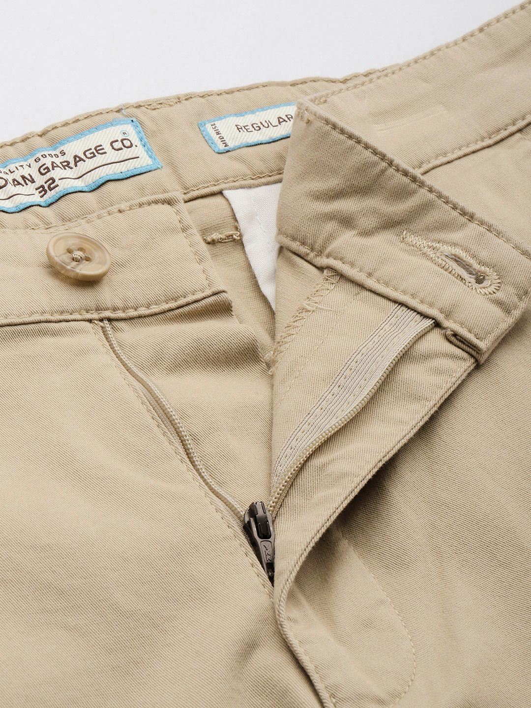 Men's Beige Regular Fit Solid Casual Shorts - Image 7