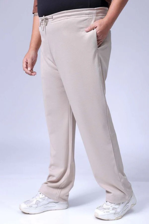Men's Beige Relaxed Fit City Dressing Joggers - Image 2