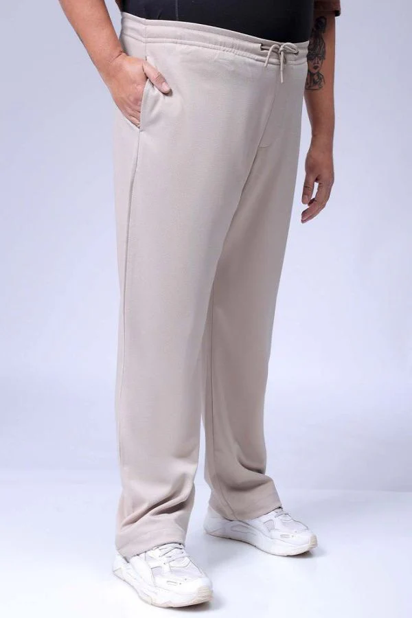 Men's Beige Relaxed Fit City Dressing Joggers - Image 3