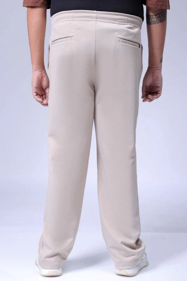 Men's Beige Relaxed Fit City Dressing Joggers - Image 4