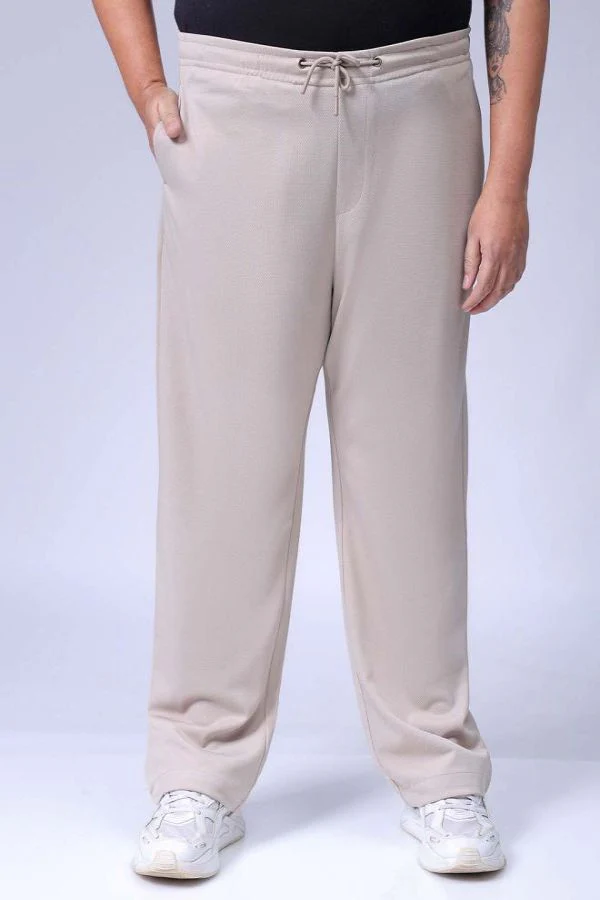 Men's Beige Relaxed Fit City Dressing Joggers - Image 6
