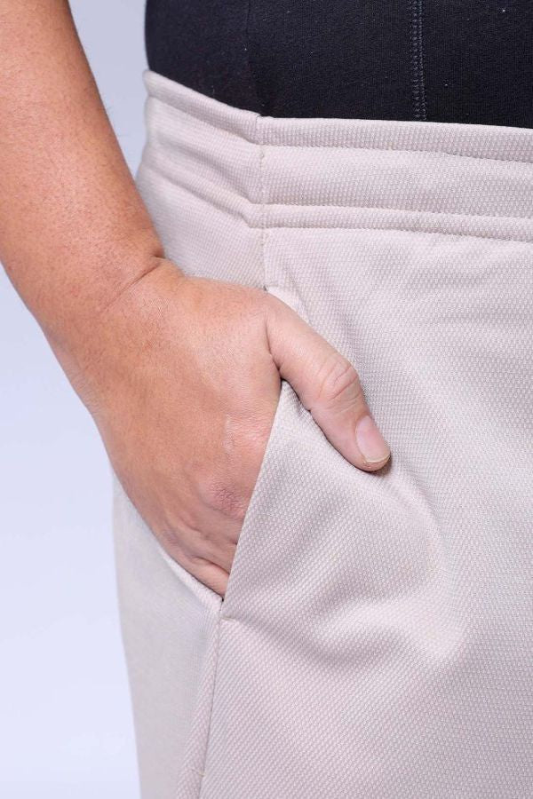 Men's Beige Relaxed Fit City Dressing Joggers - Image 7