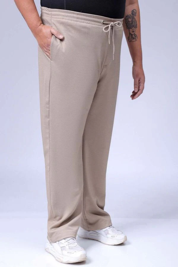 Men's Beige Relaxed Fit City Dressing Joggers - Image 2