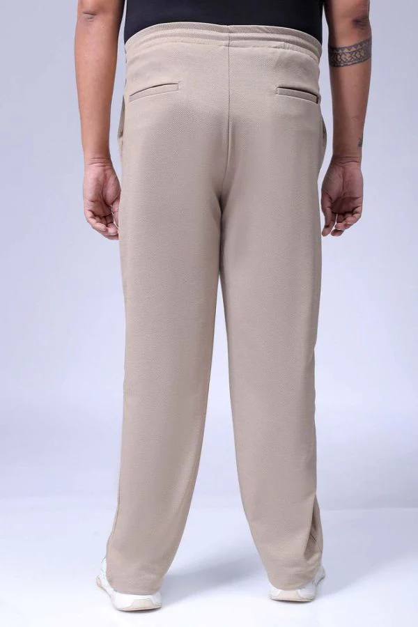 Men's Beige Relaxed Fit City Dressing Joggers - Image 4