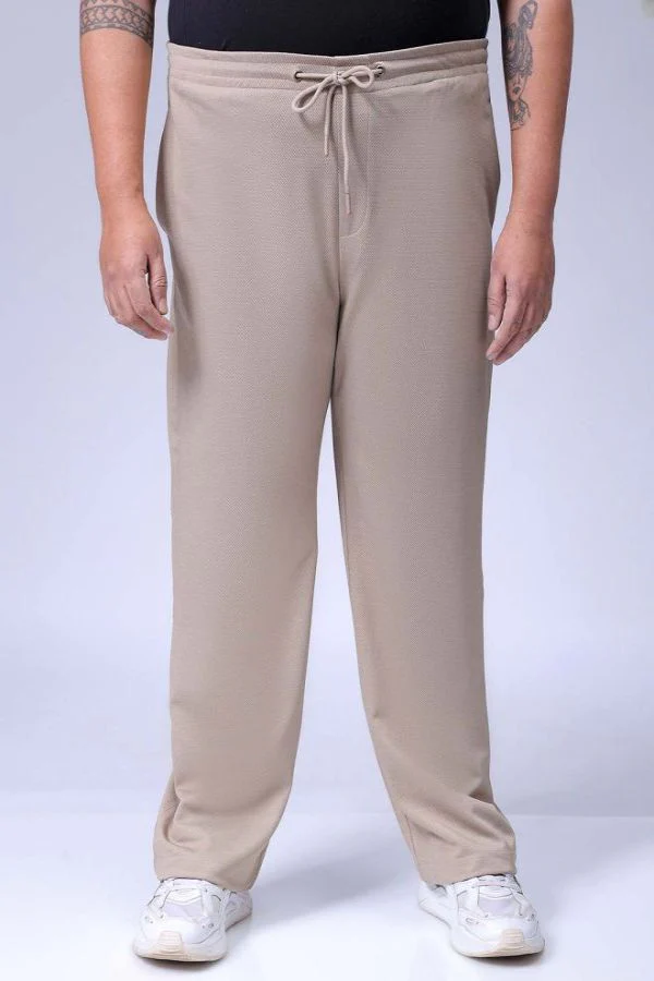 Men's Beige Relaxed Fit City Dressing Joggers - Image 6