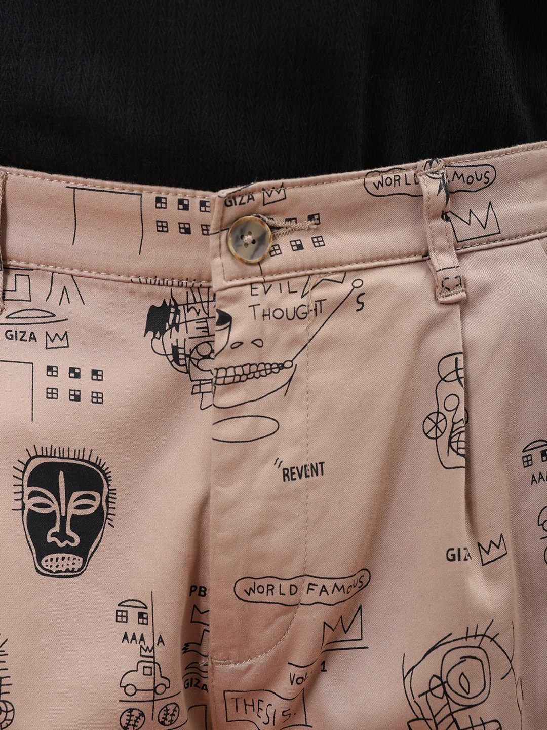 Men's Oxford Tan Relaxed Fit Printed Casual Shorts - Image 4