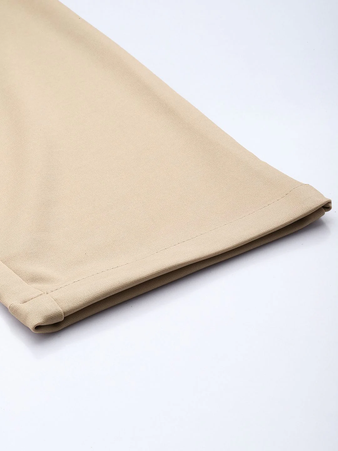Men's Light Beige Relaxed Fit Solid Casual Chinos - Image 6