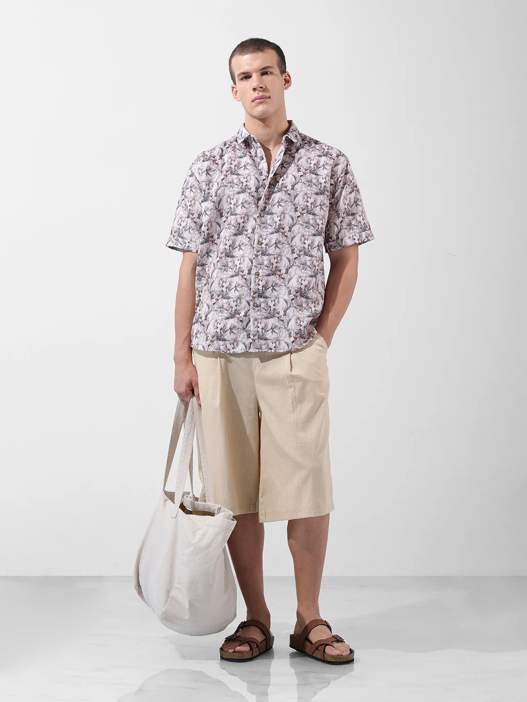 Men's Multicolor Relaxed Fit Solid Resort Wear Shirt - Image 8
