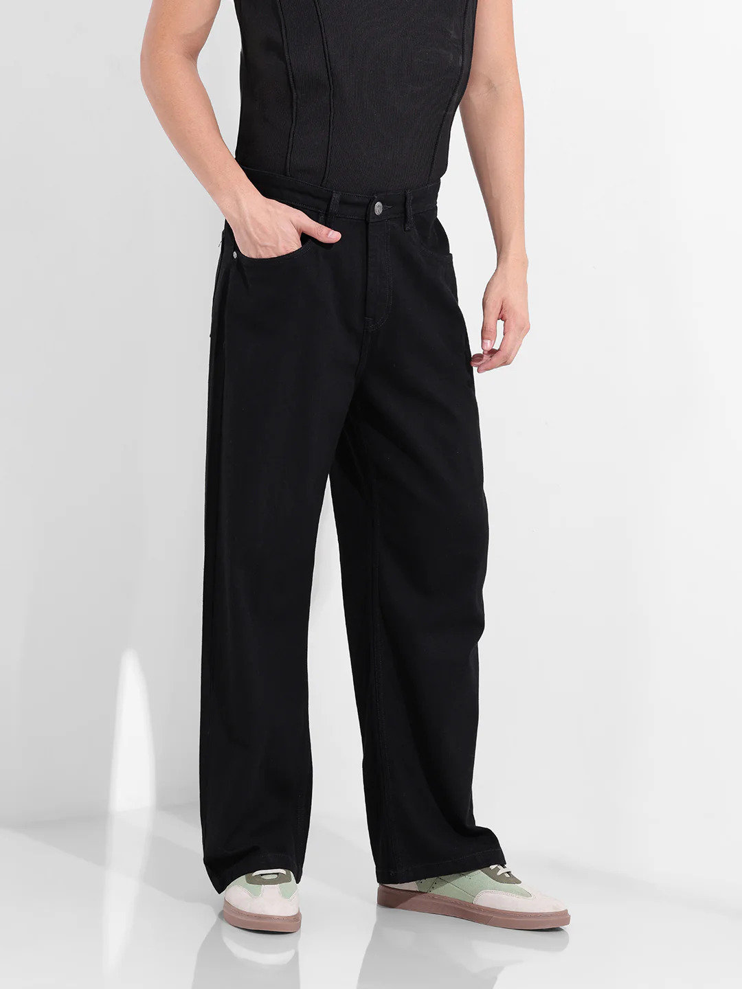 Men's Black Baggy Fit The Eternity Series Jeans - Image 4