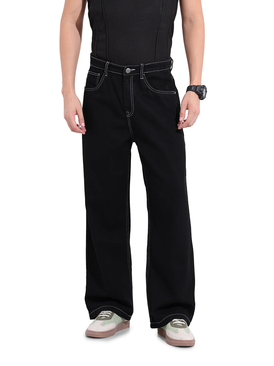 Men's Black Baggy Fit The Eternity Series Jeans