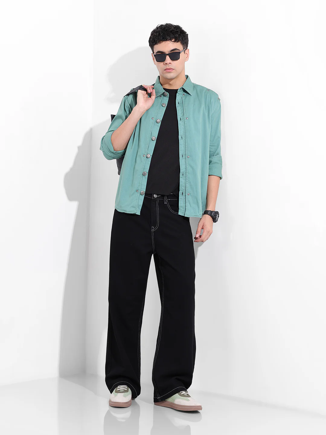 Men's Black Baggy Fit The Eternity Series Jeans - Image 2