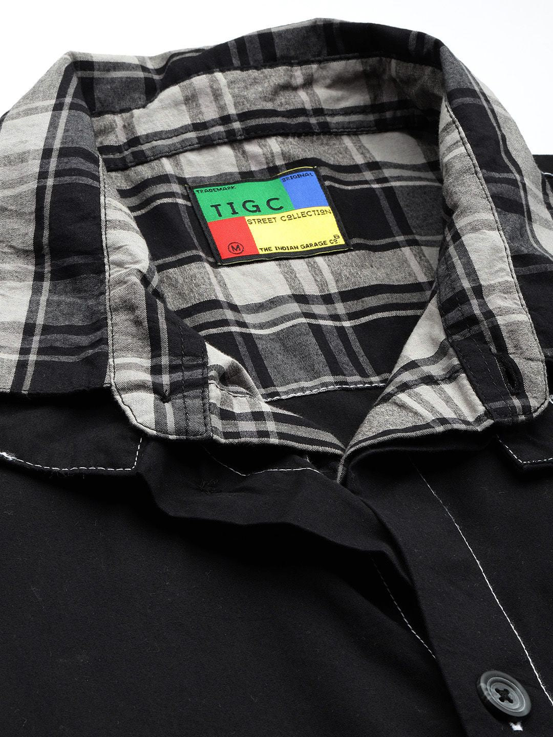 Men's Black Boxy Fit Solid Korean Street Shirt - Image 5