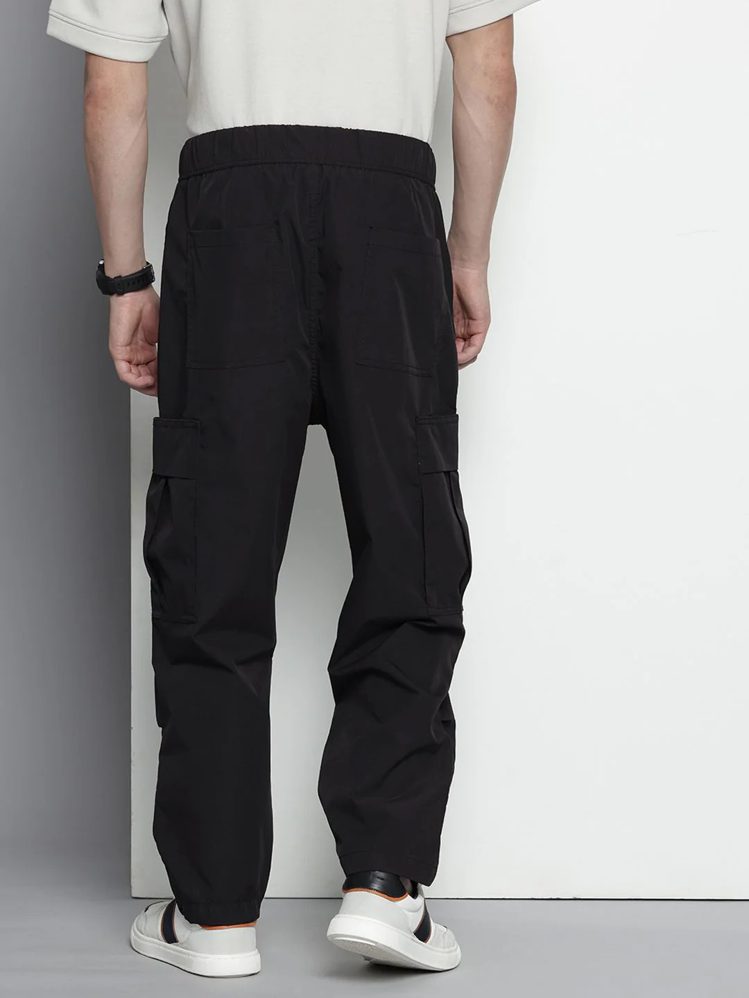 Men's Black Loose Fit Utility Cargo - Image 4