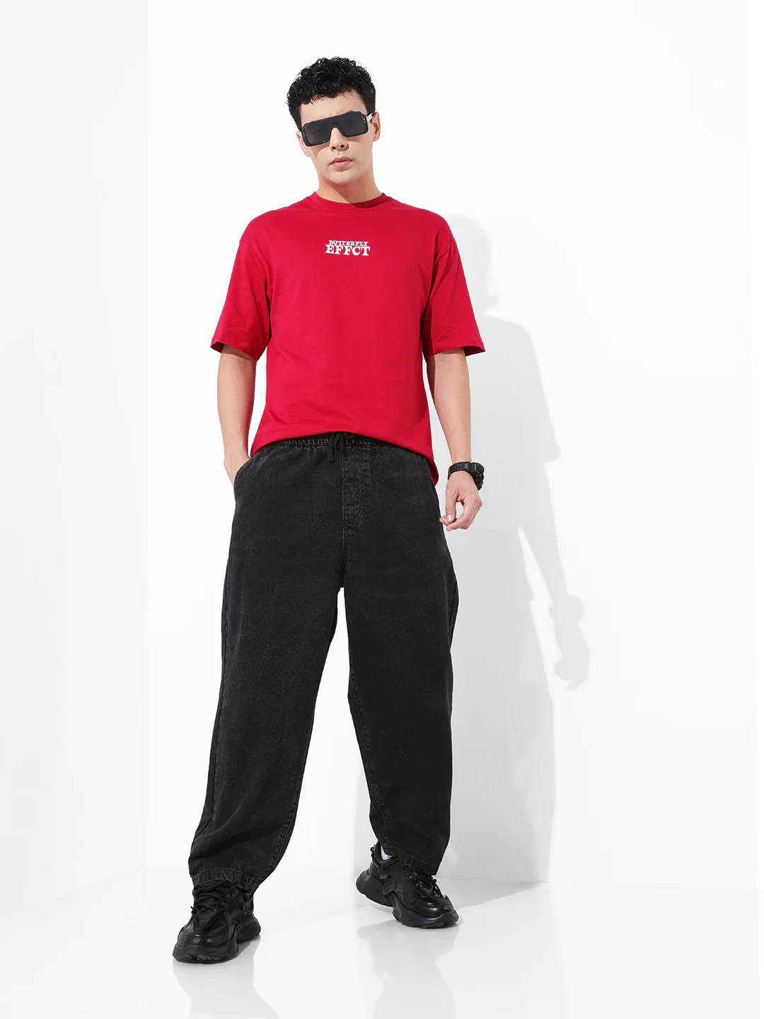 Men's Black Loose Fit The Eternity Series Jeans - Image 2