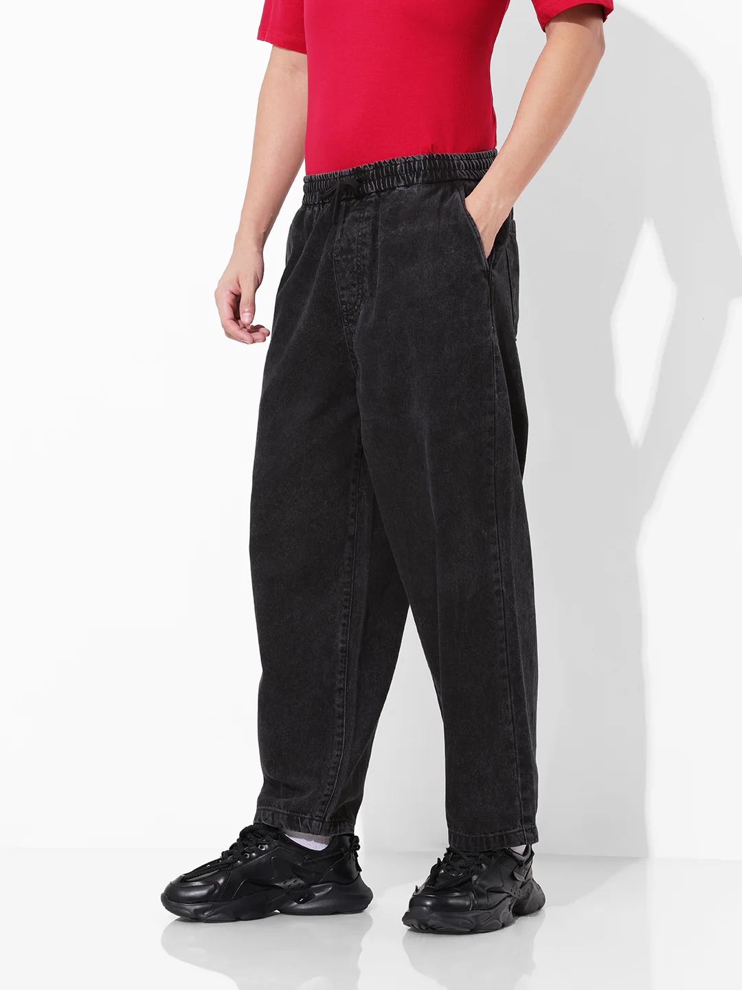 Men's Black Loose Fit The Eternity Series Jeans - Image 3
