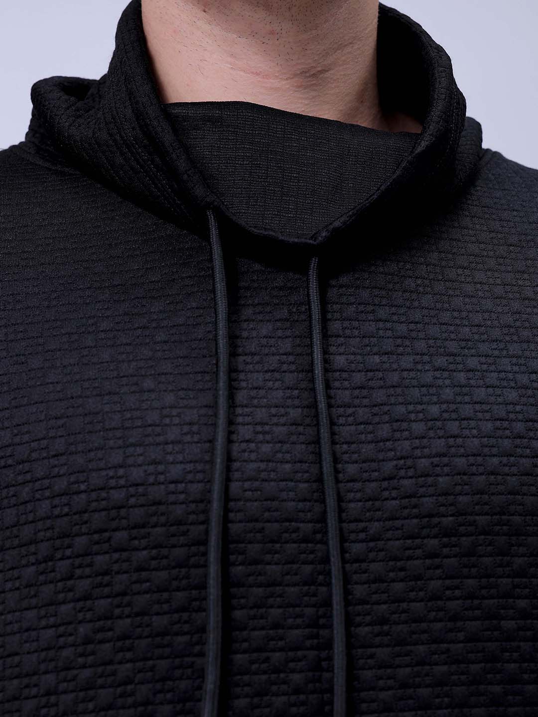 Men's Black Relaxed Fit Solid Street Wear Sweatshirts - Image 8