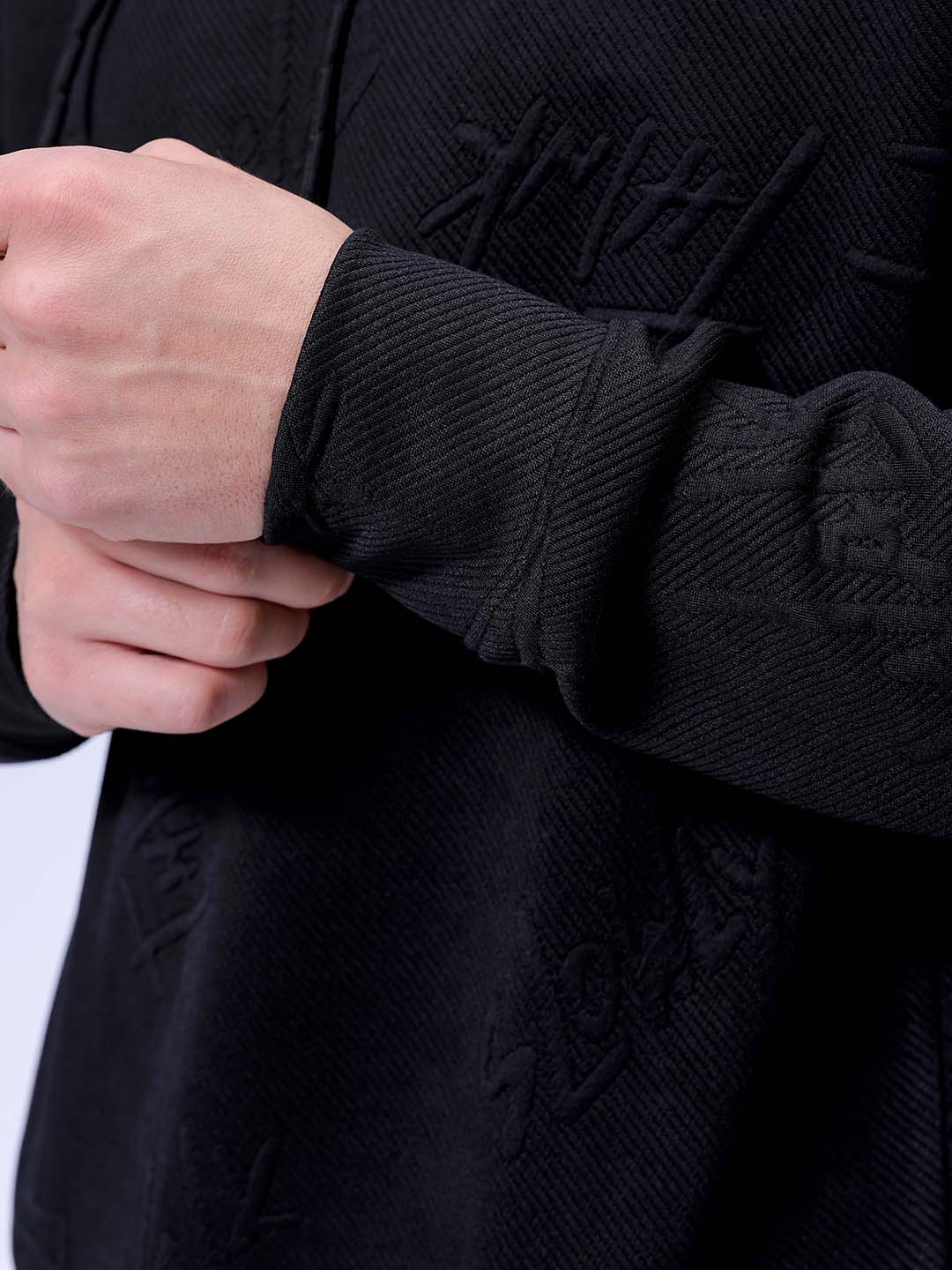 Men's Black Relaxed Fit Solid Casual Sweatshirts - Image 10