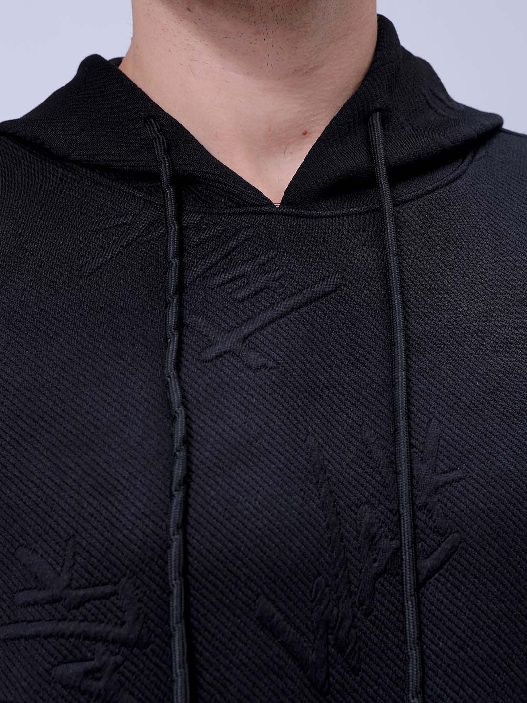 Men's Black Relaxed Fit Solid Casual Sweatshirts - Image 9