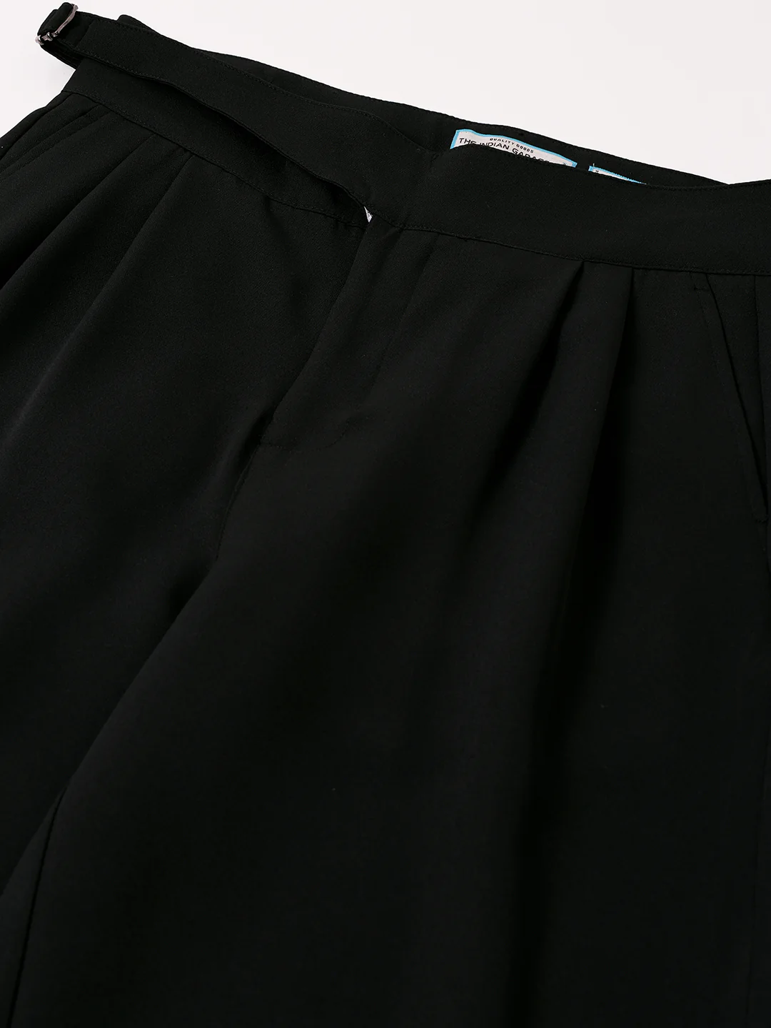 Men's Black Regular Fit Solid Casual Trouser - Image 6