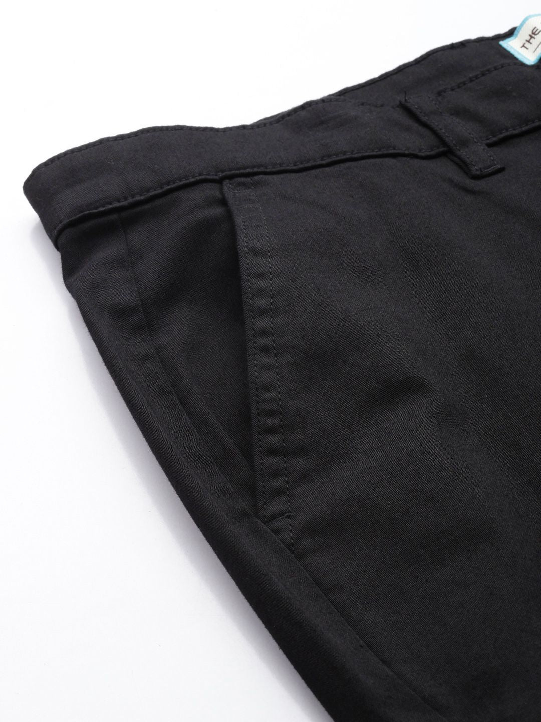 Men's Black Regular Fit Solid Casual Chinos - Image 5