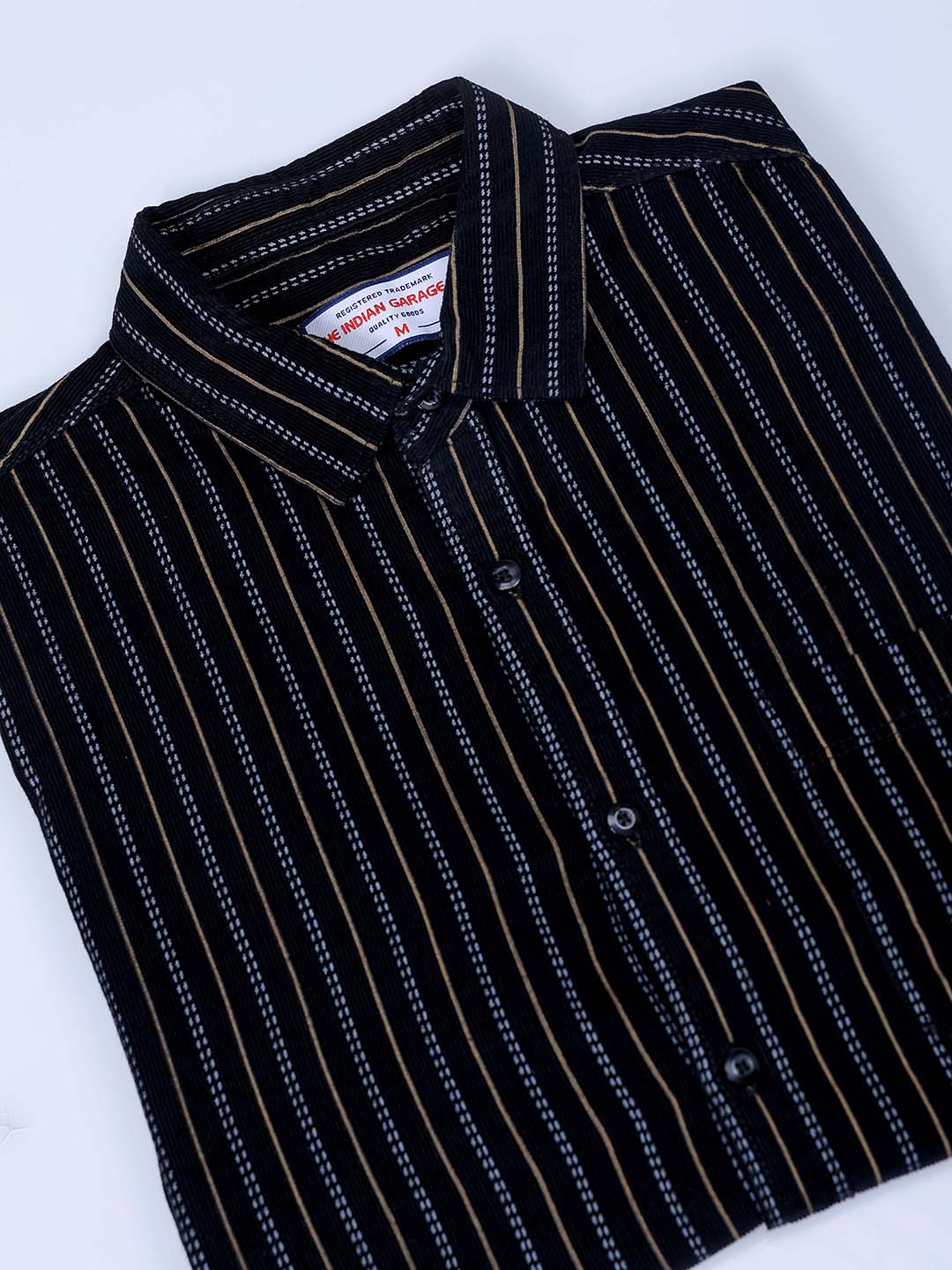 Men's Black Regular Fit Solid Casual Shirt - Image 7