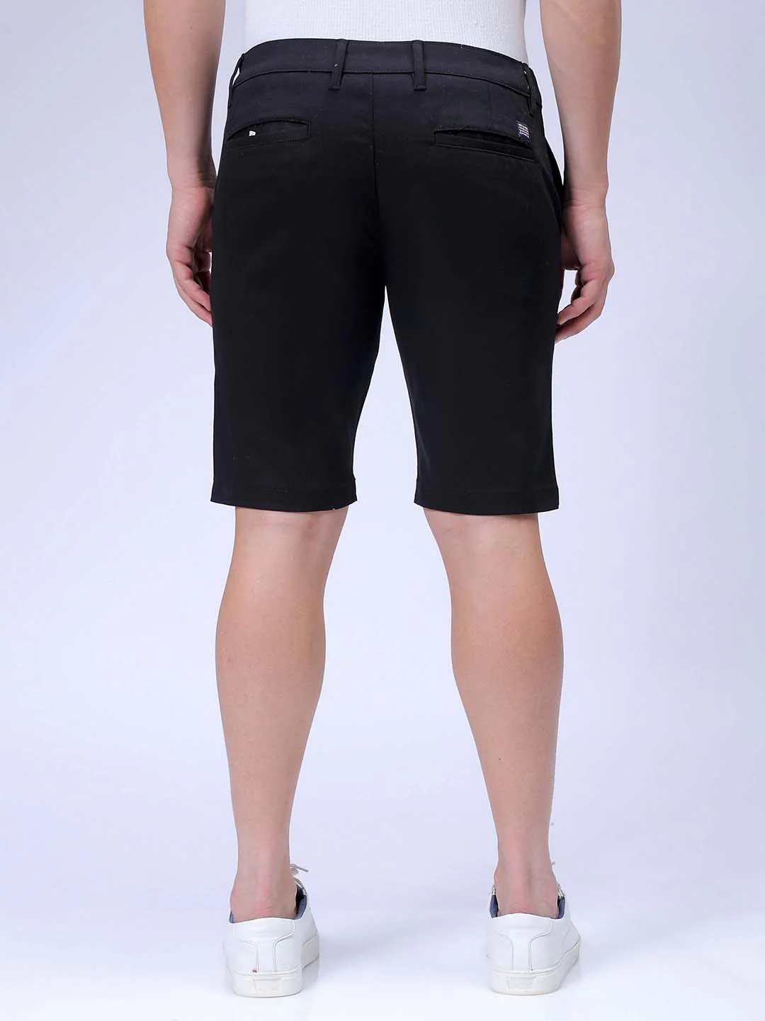 Men's Black Regular Fit Solid Casual Shorts - Image 5
