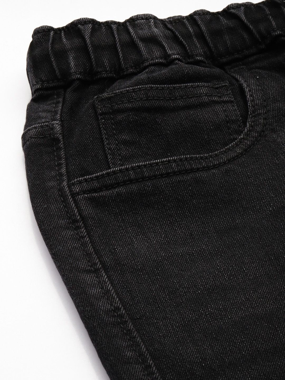 Men's Black Regular Fit Solid Street Wear Jeans - Image 5