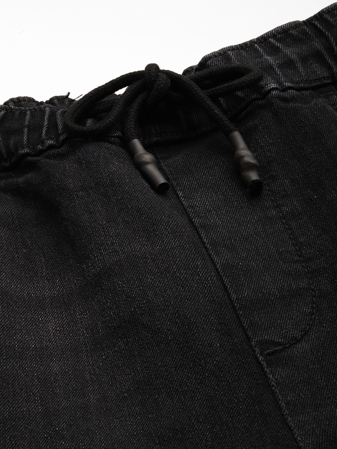 Men's Black Regular Fit Solid Street Wear Jeans - Image 6