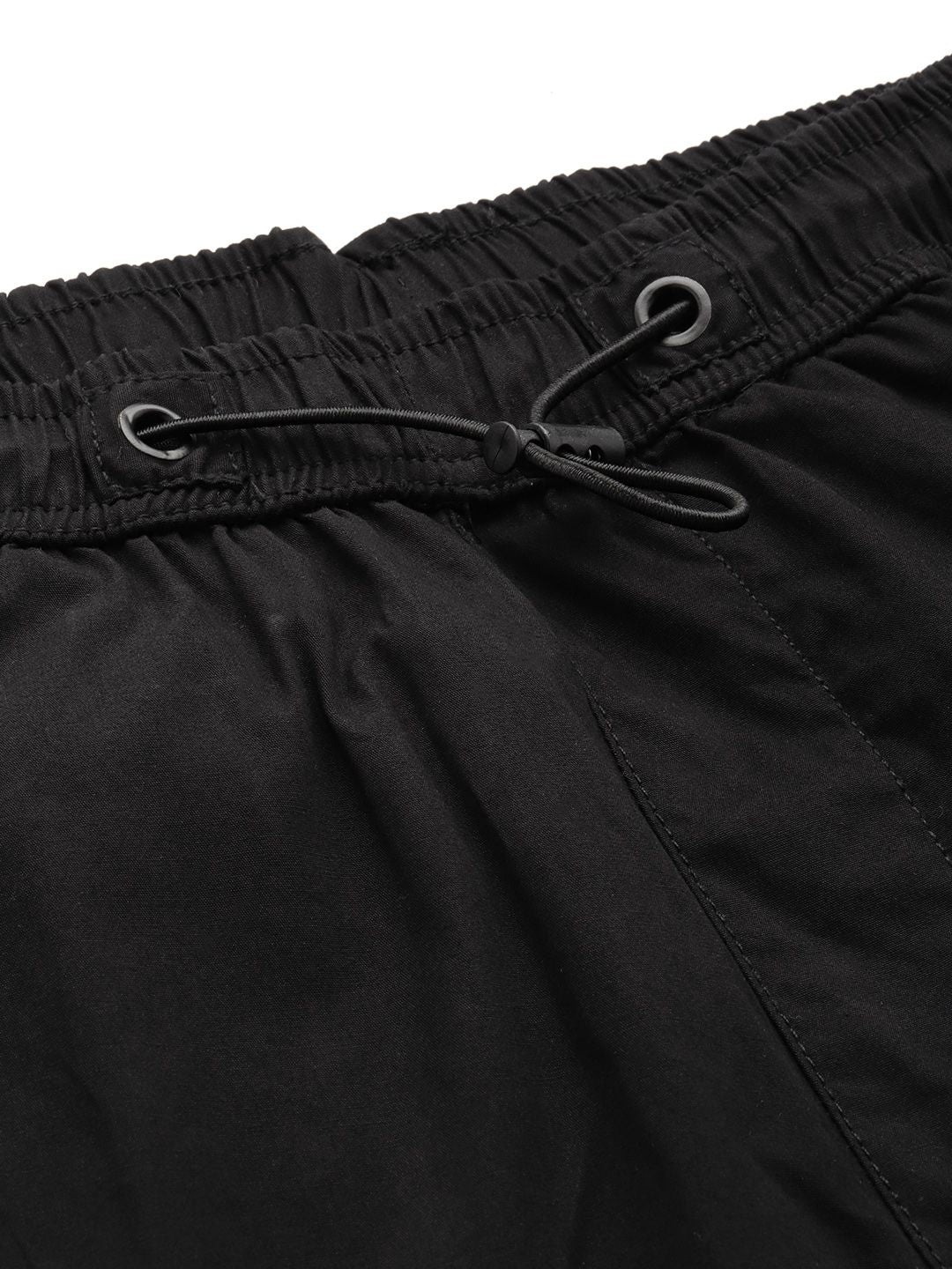 Men's Black Relaxed Fit Solid Utility Cargo - Image 5
