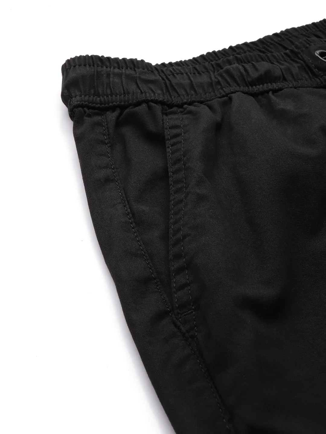 Men's Black Relaxed Fit Solid Utility Cargo - Image 6