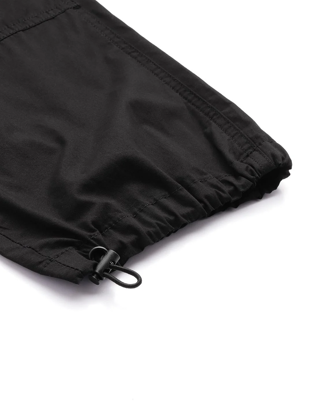 Men's Black Relaxed Fit Solid Utility Cargo - Image 7