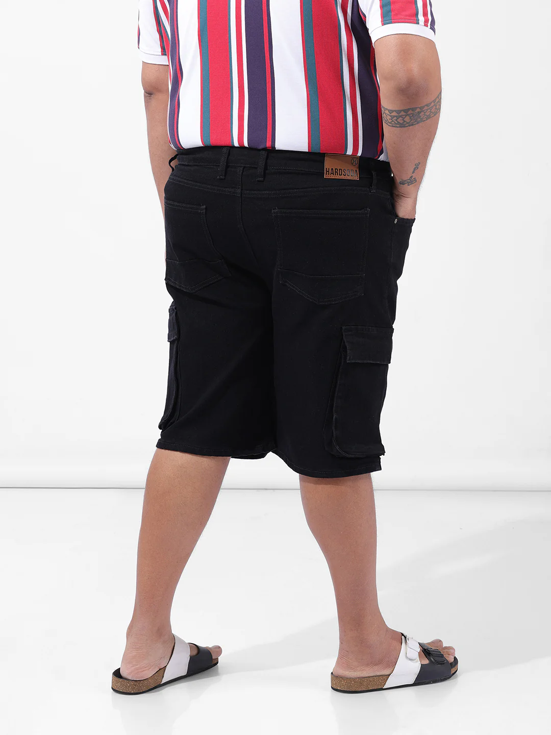 Men's Black Relaxed Fit Casual Shorts - Image 4