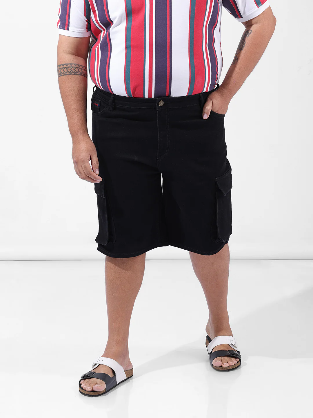 Men's Black Relaxed Fit Casual Shorts - Image 6