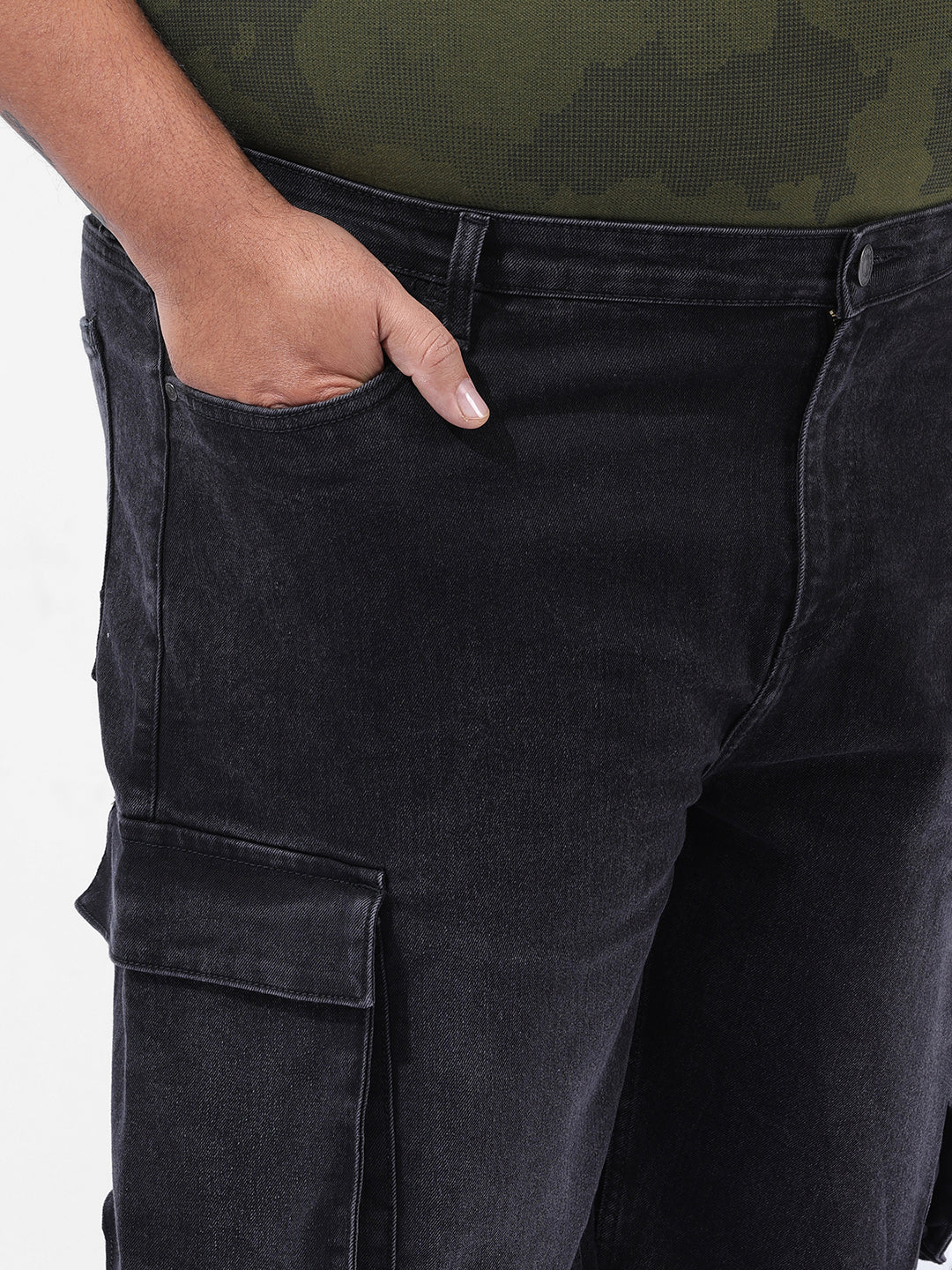 Men's Black Relaxed Fit Casual Shorts - Image 5