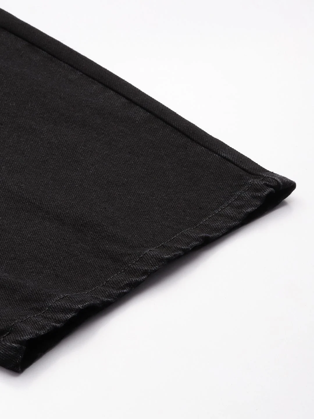 Men's Black Regular Fit Solid Utility Jeans - Image 7