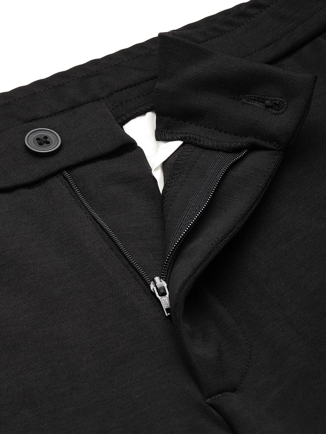 Men's Black Relaxed Fit Solid Casual Chinos - Image 5