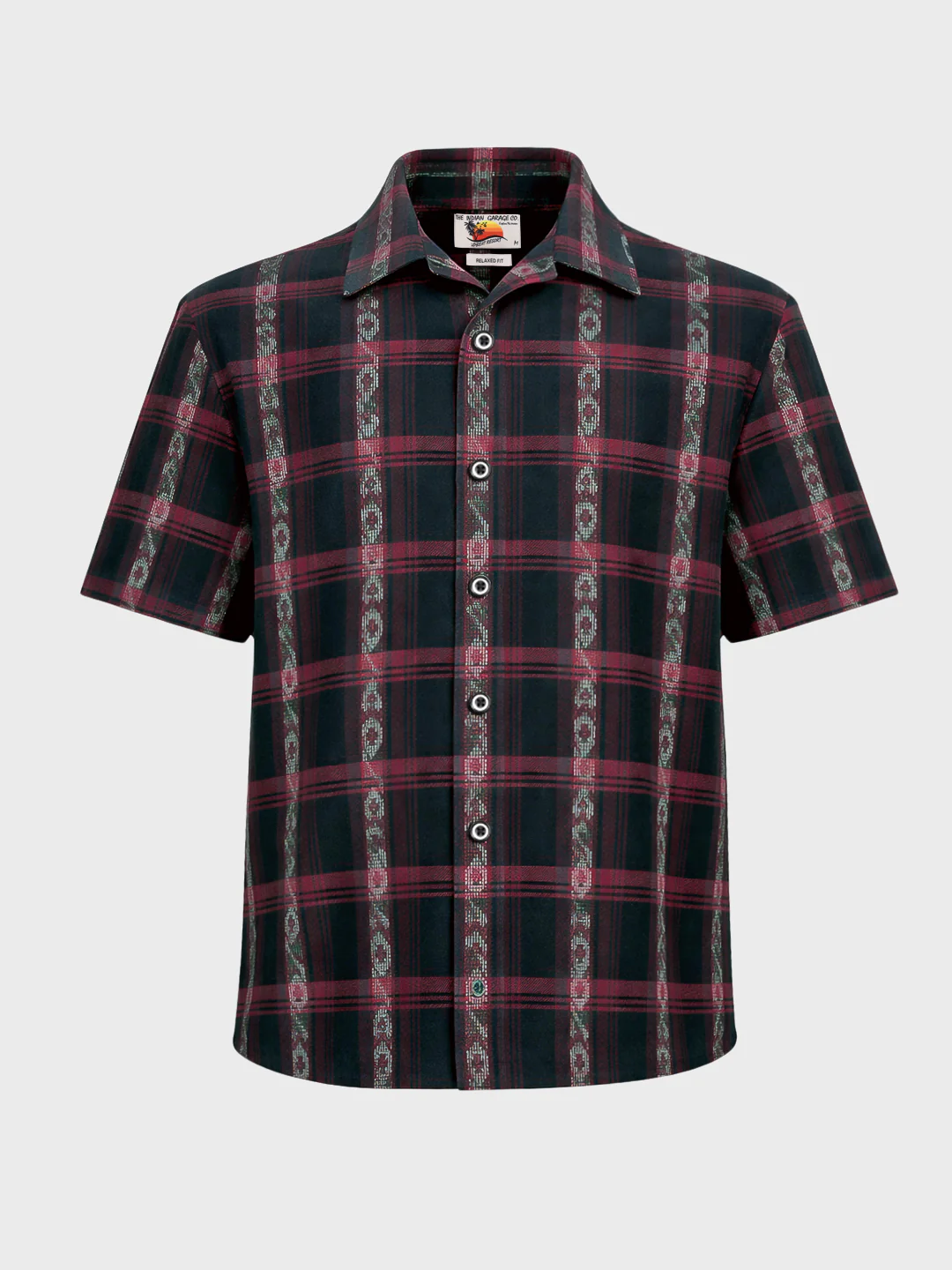 Men's Black Relaxed Fit Striped Resort Wear Shirt - Image 3