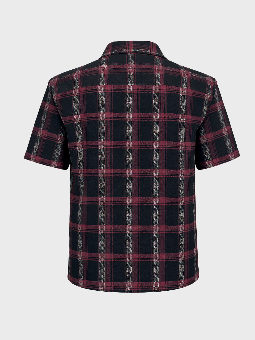 Men's Black Relaxed Fit Striped Resort Wear Shirt - Image 4
