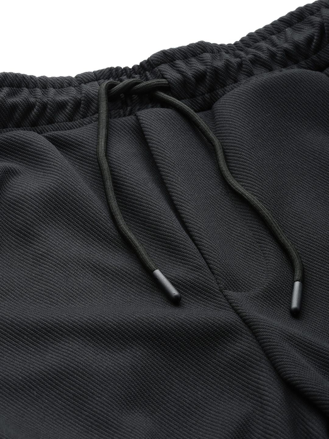 Men's Black Loose Fit Textured Street Wear Jogger - Image 5