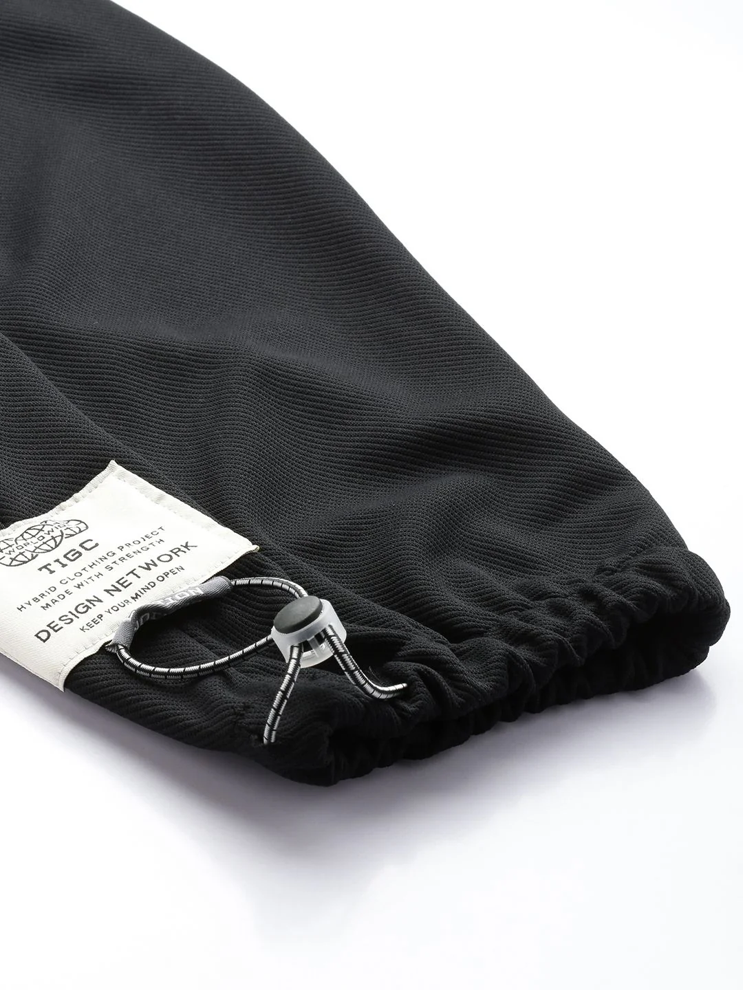 Men's Black Loose Fit Textured Street Wear Jogger - Image 7