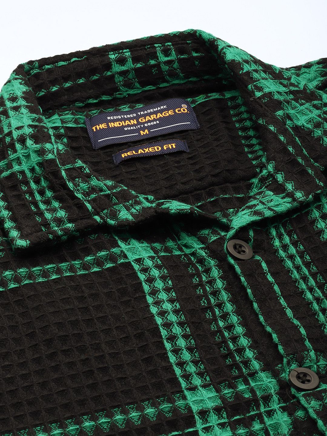 Men's Black Relaxed Fit Textured Casual Shirt - Image 5