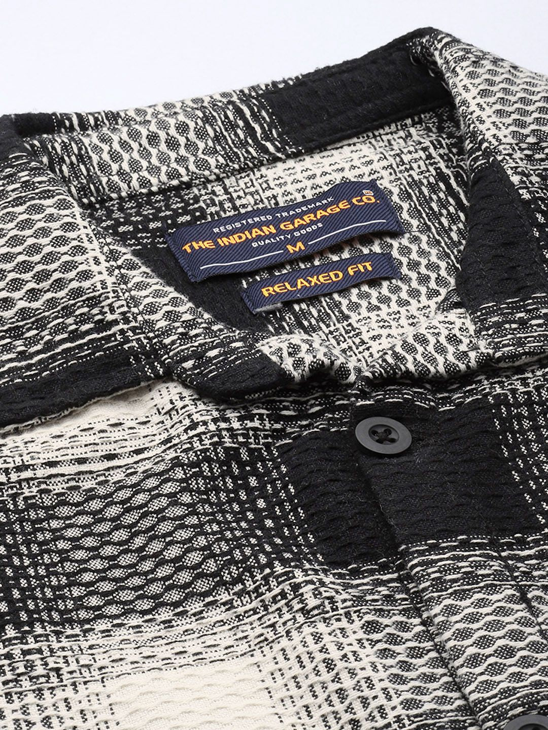 Men's Black Relaxed Fit Textured Casual Shirt - Image 5