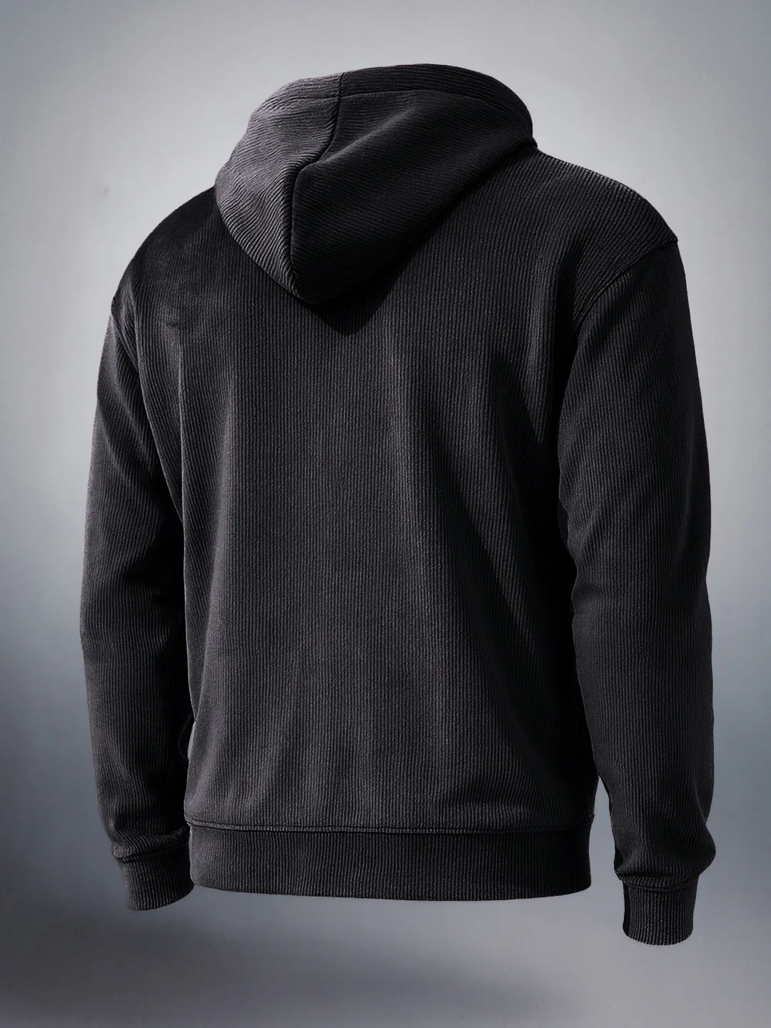 Men's Black Regular Fit Textured Casual Sweatshirts - Image 2