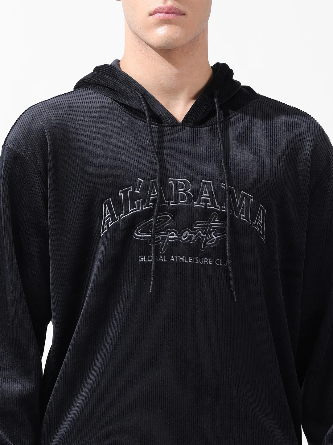 Men's Black Regular Fit Textured Casual Sweatshirts - Image 8