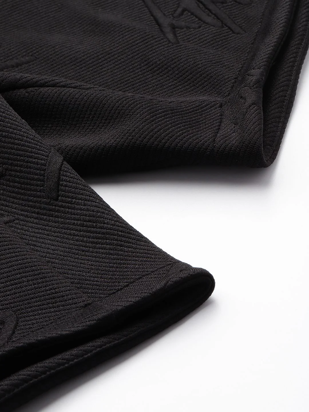 Men's Black Self Design Relaxed Fit Coordinates - Image 7