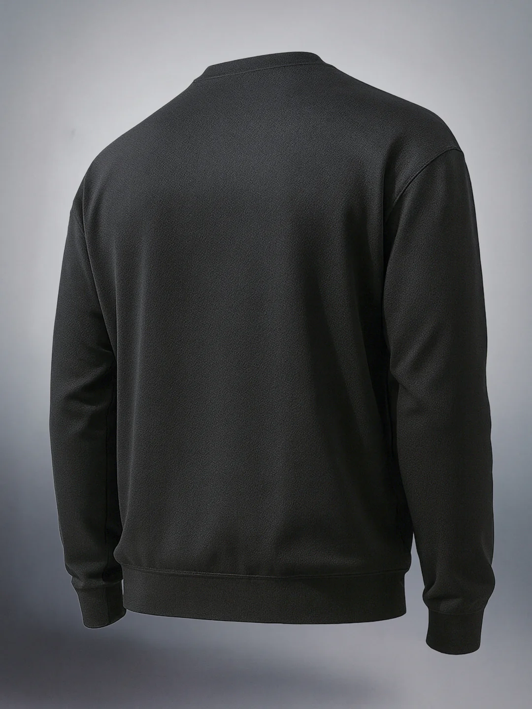 Men's Black Relaxed Fit Solid Street Wear Sweatshirts - Image 2