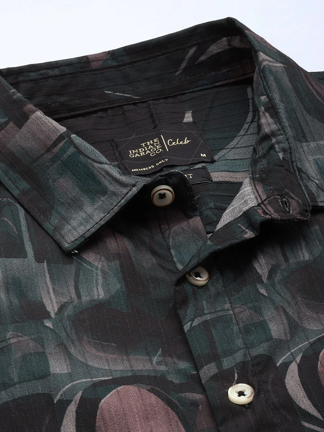 Men's Black Slim Fit Printed Party Wear Shirt - Image 5